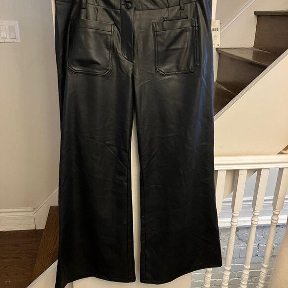 Maeve Black Leather Pants NWT FLAW - Picture 7 of 11